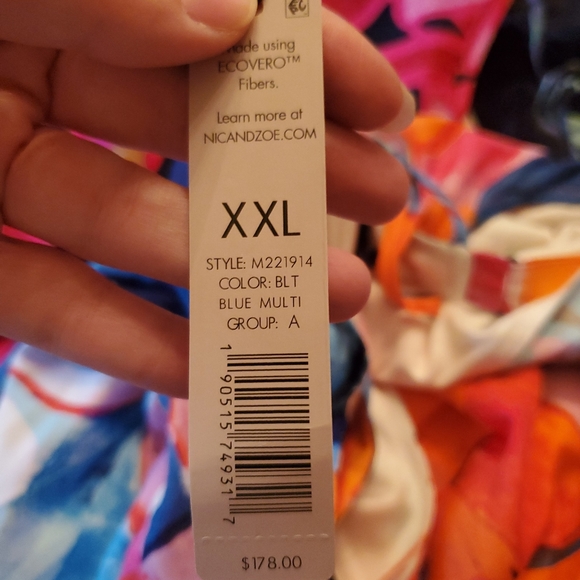 Nic + Zoe Womens Tropical Mirage Blue Sleeveless Midi Summer Midi Dress NWT - Picture 3 of 3